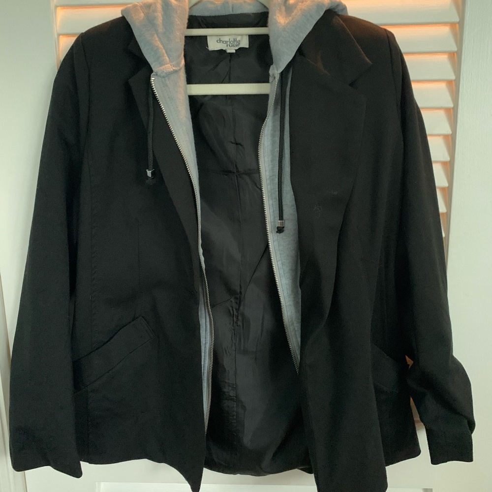 Blazer with hoodie interior